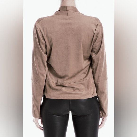 Max Studio Faux Suede Drape Front Jacket - Picture 3 of 3